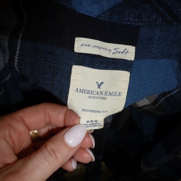 Blue and Black Plaid Shirt - Picture 4 of 5